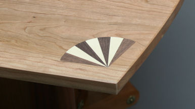 cherry table fan inlay